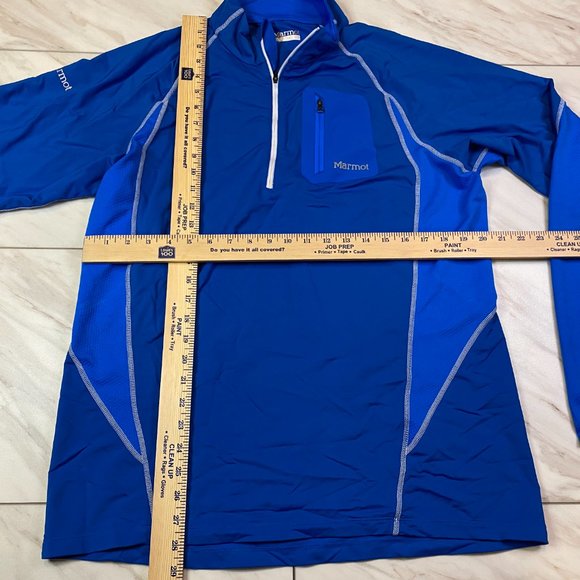 Marmot Lightweight 1/4 Zip Pullover Running Hiking Long Sleeve Shirt Blue XL - Picture 7 of 7